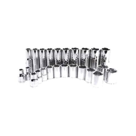 K-Tool International 3/8" Drive, 18mm Metric Socket, 6 Points, Standard 6Pt, Chrome Socket 18mm, 3/8"Dr KTI-27118