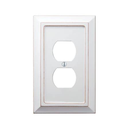 Amerelle 4040DDW Savannah Wood 1 Duplex Wall Plate White 3502804