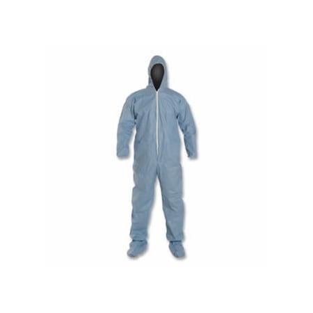 Dupont Tempro Coveralls with Attached Hood and Integrated Socks, Blue, Large, 25PK 251-TM122SBULG002500