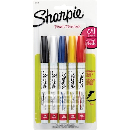 Sharpie Liquid Paint Marker, Multicolor, Metal, PK5 37371PP