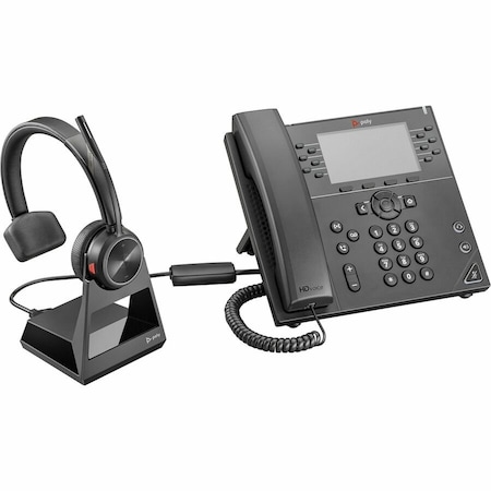 Poly Savi 7210 Office Single-Ear Headset, Wireless, Black 7W6D4AA