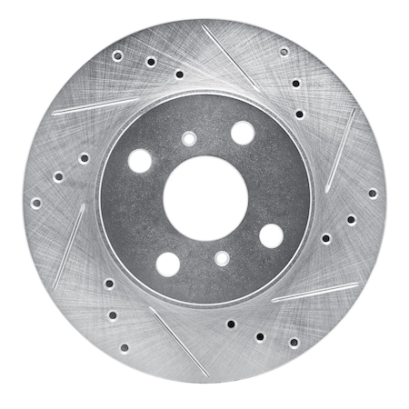 Dynamic Friction Co DFC Brake Rotor - Drilled and Slotted - Silver 631-76056R