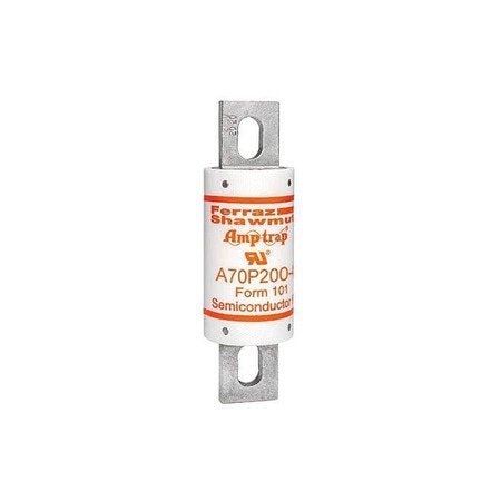 Ferraz Shawmut 1.5in x 5.09in, 700 VAC, 650 VDC, 200 A, 50 kA AC Interrupt, GMG Body, Tin Plated Brass Bolted A70P200-4