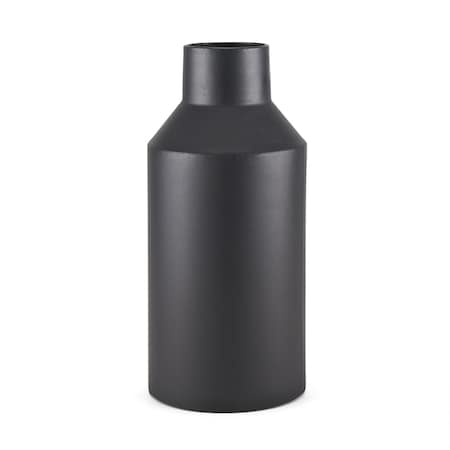 Homeroots 14" Black Metal Table Vase 608325