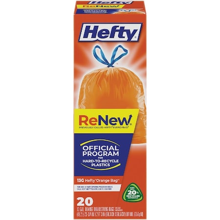 Hefty 13-Gallon Orange Recycling Bag, 20-Count E88602