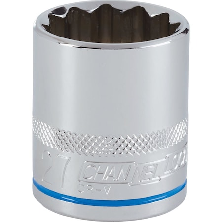 Channellock 1/2'' Drive 27 mm 12-Point Shallow Metric Socket 397768