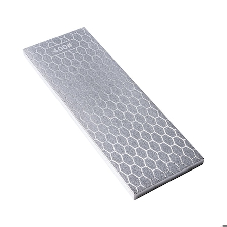 Powertec 8in Diamond Sharpening Stone, 400/1000 Dual Grit Diamond Knife Sharpener, w/ Non-Slip Base 72245