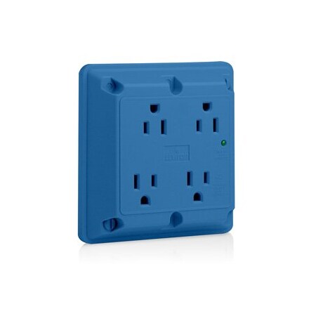 Leviton Surge Protector Four-In-1 Receptacle, 15 Amp, 125 Volt, 5-15R NEMA, Blue 5480-BU