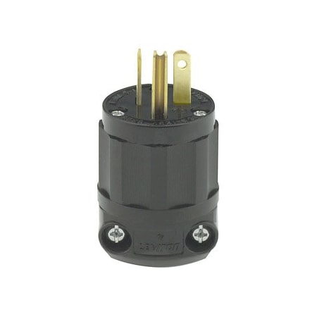 Leviton Industrial Grade Plug, Wetguard, Power Indication, 20 Amp, 125 Volt 5366-PLB
