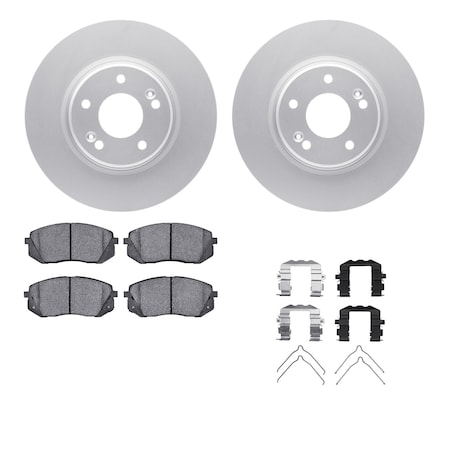Dynamic Friction Co DFC GEOSPEC Coated Rotors with 5000 Brake Pads - Ceramic and Hardware 4512-03184