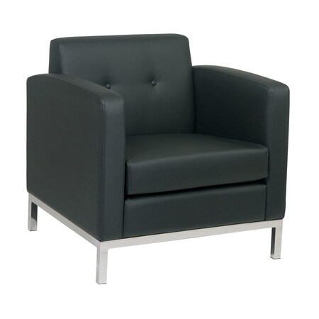 Osp Home Furnishings Wall Street Armchair, Black WST51A-B18
