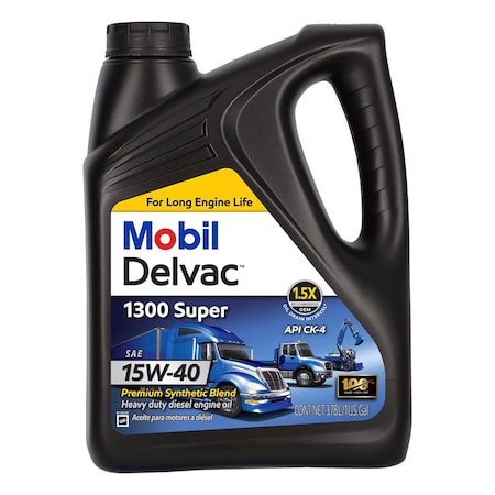 Mobil Delvac 1300 Super 15W-40 Diesel Semi-Synthetic Engine Oil 1 gal 122492