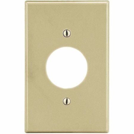 Hubbell Wiring Device-Kellems Single Receptacle Wall Plate, Number of Gangs: 1 Plastic, Satin Finish, Ivory P7I
