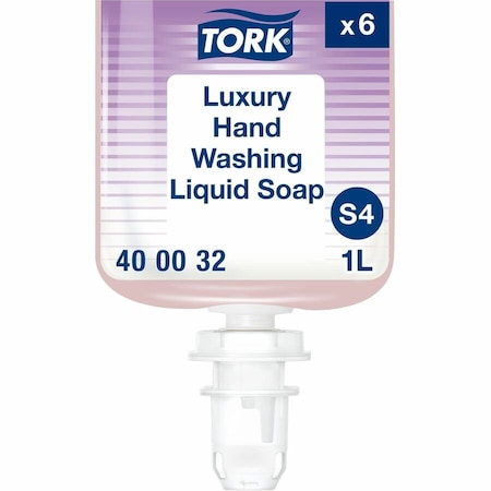 Tork Luxury Liquid Soap, Soft Rose Scent, 1L Refill, 6PK 400032