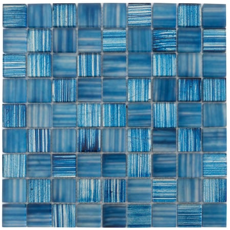 Apollo Tile Blue 11.3 in x 11.3 in Glass Glossy, Matte Floor and Wall Mosaic Tile 4.43 sqft/case, 5PK APLJP88310A