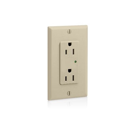 Leviton Surge Protector Receptacle, 15 Amp, 125 Volt, 5-15R NEMA, Ivory 5280-I