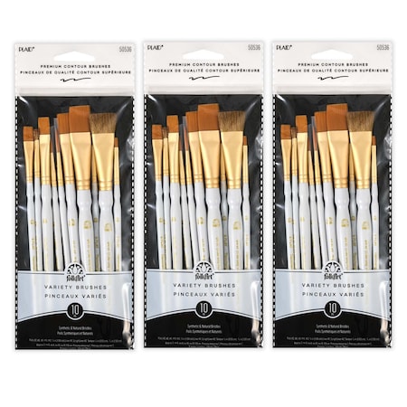 Folkart Artist Variety Brush Set, 10-Piece Set, 3PK 50536