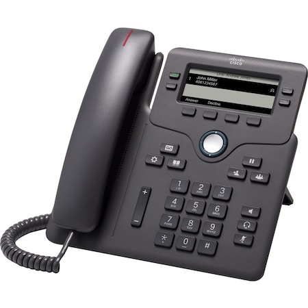 Cisco 6851 IP Phone - Corded - Corded - 3 Multiple Conferencing - Wall Mountable, Desktop - Charcoal CP68513PWNAK9=