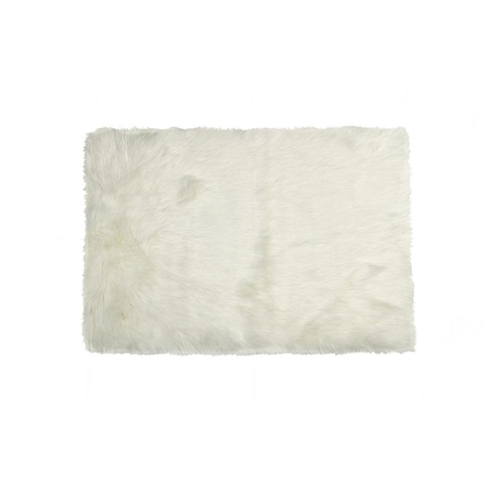 Luxe Faux Fur 2 x 3 ft. Hudson Faux Fur Rectangular Rug - Off White 676685029638