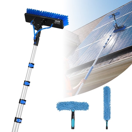Vevor Solar Panel Cleaning Kit Water Fed Pole Kit 24 ft Brush Soap Dispenser LW5-7.3m(30CM)-US