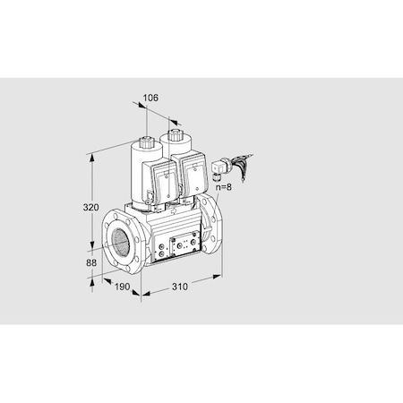 Honeywell Kromschroder Solenoid Valve for Gas, VCS Series, 500 mbar, IP65, EN 161 Rated KS88205143
