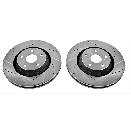 Track Usa Front Evolution Drilled & Slotted Rotors for 2010-2019 Lexus GX460 - Set of 2 TR3860432
