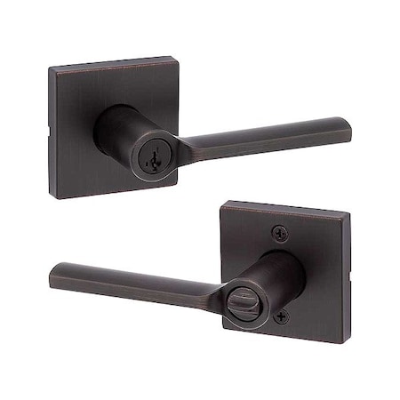 Kwikset Door Lever Lockset, 1 3/8-1 3/4" Thick 740LSL-SQT-11P-SMT-6AL-RCS