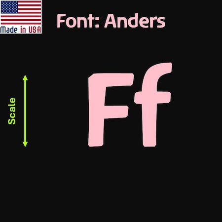 Aacc Self-Adhesive Vinyl Letter: F, Scale: 15 cm. Color: Pink Font: Anders by AACC-Anders-UF-Pink-M15x1
