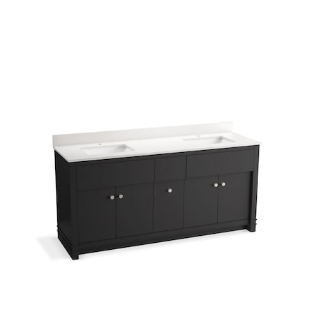 Kohler Alouette 72" bathroom vanity cabinet with sinks and quartz top 33294-DWG