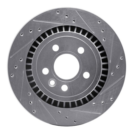 Dynamic Friction Co DFC Brake Rotor - Drilled and Slotted - Silver 631-27060R