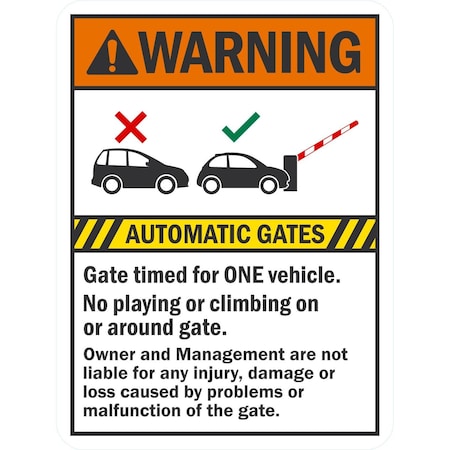 Lyle Automatic Gates Timed For One Vehicle No Playing or, 18x24, Non-Reflective, White G-11149-NA_18x24