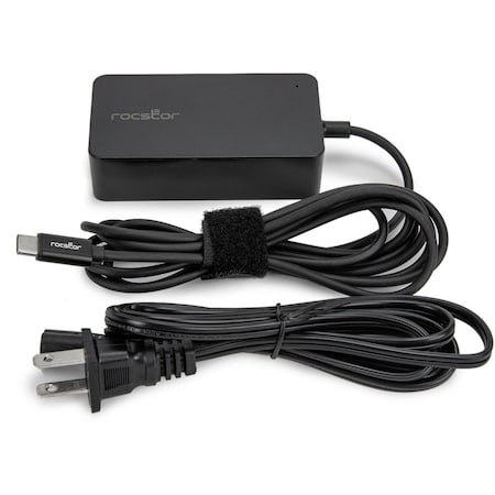 Rocstor 45W SMART USB-C POWER ADAPTER CABL6 FIXED USB-C CABLE-5 POWER CABLE Y10A272-B1
