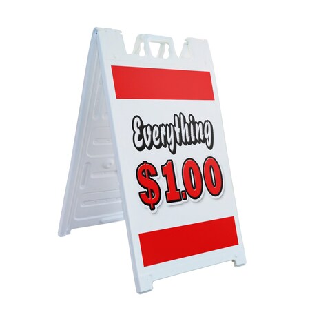 Signmission Everything Dollar, A-Frame & 2 Sign Inserts, Heavy-Duty Plastic Frame SBHD-C-2436-Everything 1 Dollar