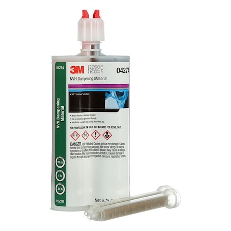 3M Abrasives NVH Dampening Material, Cartridge, Black, Clear, Not Applicable 7100004038