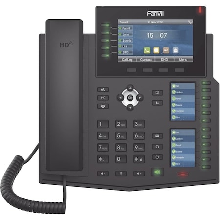 Fanvil 20-Line High-end IP Phone, 60 DSS NOT WALL MOUNTABLE 4.3 inch color screen Two 3.5 side X6U
