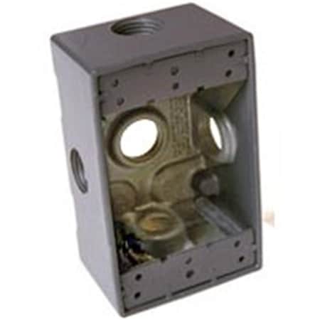 Bell Weatherproof 5323-0 1-Gang 5 Outlet Box Aluminum Gray 6895932