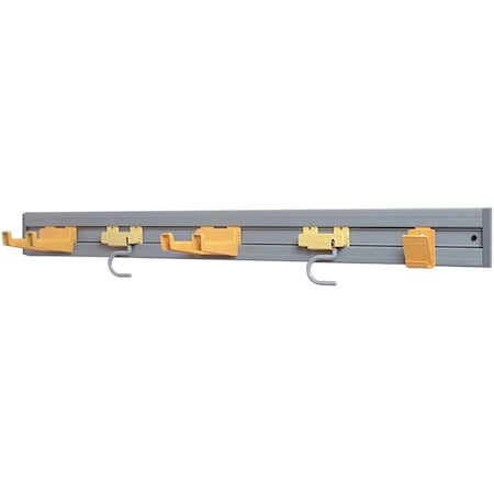 Rubbermaid Commercial Closet Organizr/Tool Holdr, Gry/Ylw, Plstc FG199300GRAY