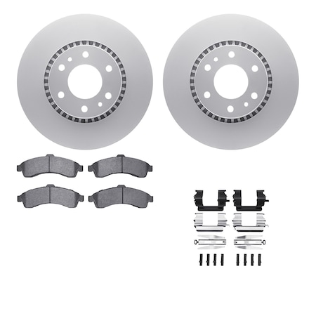 Dynamic Friction Co DFC GEOSPEC Coated Rotors with 5000 Brake Pads - Ceramic and Hardware 4512-48123
