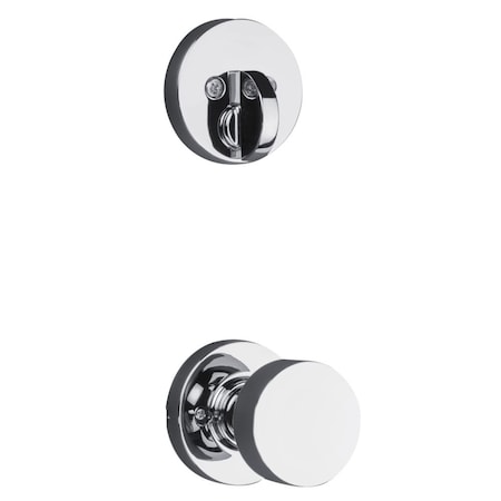 Kwikset Single Cylinder Interior Pismo Knob Trim with Round Rose Satin Chrome Finish 971PSKRDT-26D