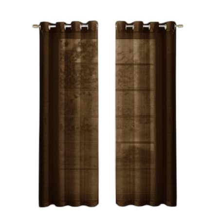 Homeroots Set of Two 84"  Chocolate Solid Modern Window Panels, 2PK 473392