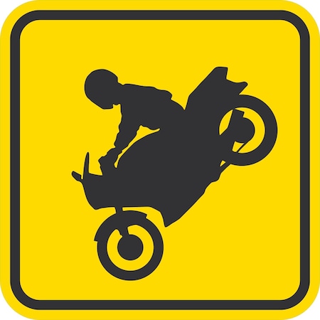 Lyle Bike (w/ Man Riding Bike Symbol), 12x12, Diamond Grade, Yellow G-1949-DG_12x12