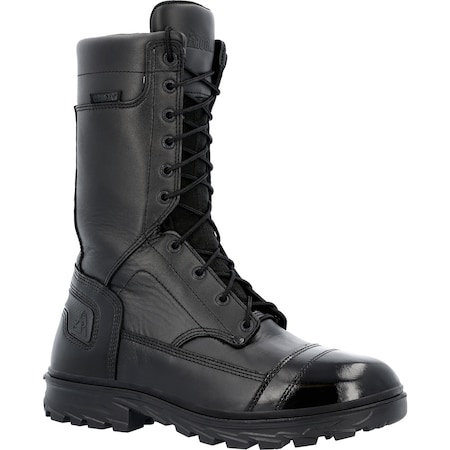 Rocky Public Service Boot, LEATHER Upper, TPU Outsole, Plain Toe Toe, Black, 16 W RKD0121