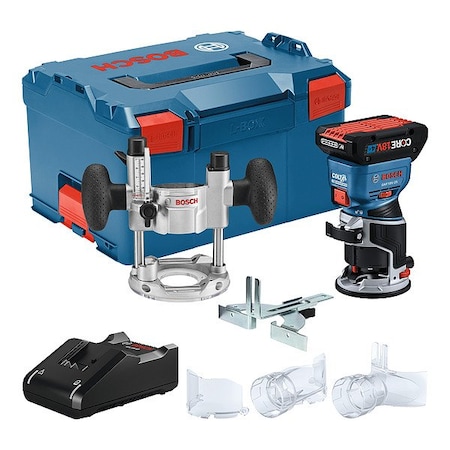 Bosch Router, Plunge, 1.39 hp, Battery Included GKF18V-25PL14