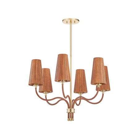 Hudson Valley Lighting Atwood 6 Light Chandelier in Aged Brass Finish 1630-AGB