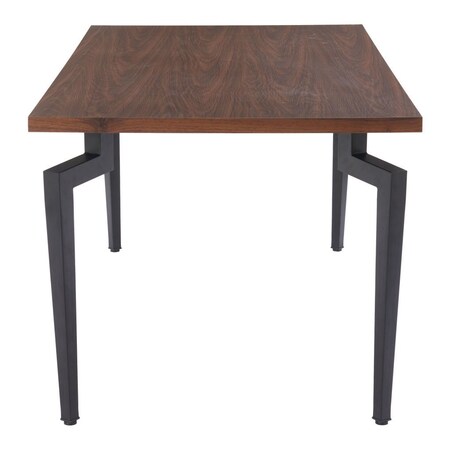 Homeroots 71" Brown and Black Wood and Steel Dining Table 564986