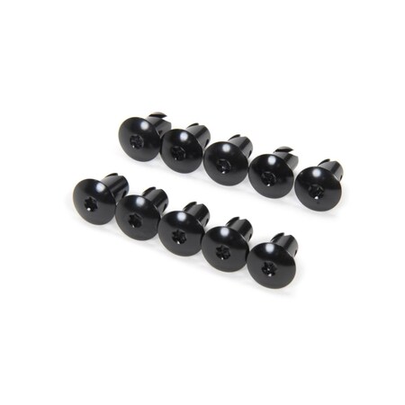 Powerhouse 0.437 x 0.550 in. Body Torx Oval Head Quick Turn Fastener, Black Anodize - Set of 10 PO1591929
