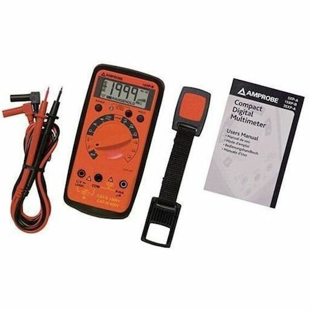 Amprobe Digital Multimeter, 600 V Max DC, 200 V Max AC, Average, 2,000 Instrument Counts, Backlit LCD 15XP-B