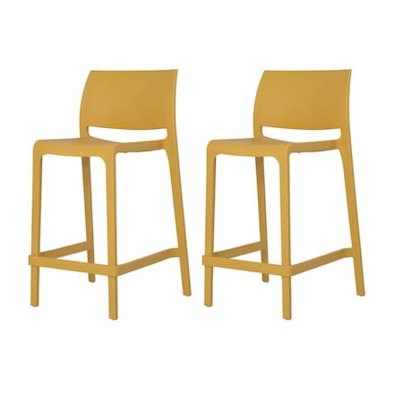 Lagoon Sensilla Resin Stackable Counter Stool, 2PK 7211YF-CSLGS