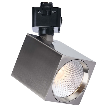 Satco 8W LED Track Head CCT Selectable Dim to Warm J Style 48 Deg Beam Angle 120V Brushed Nickel Square JH5056