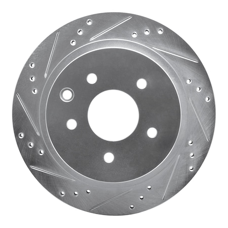 Dynamic Friction Co DFC Brake Rotor - Drilled and Slotted - Silver 631-67088L